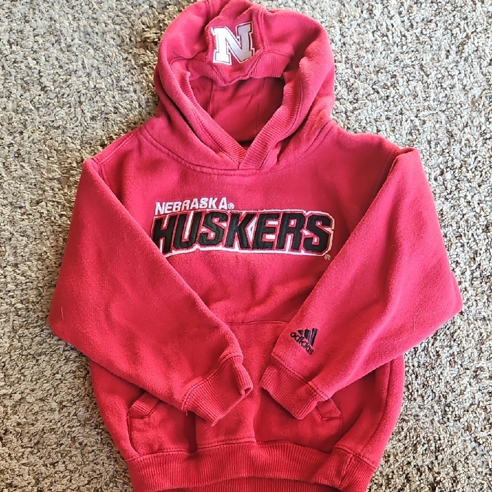 Adidas Kids Red Nebraska Huskers Hoodie